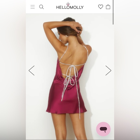 Hello Molly - Rhinestone Backless Mini Dress (S, Wine Red) - Picture 4 of 7